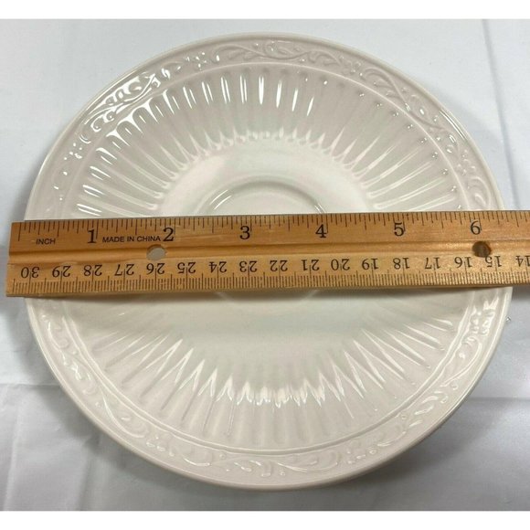 Mikasa Italian Countryside Saucer DD900 White Stoneware Dishwasher Safe 6.25" - Picture 3 of 5